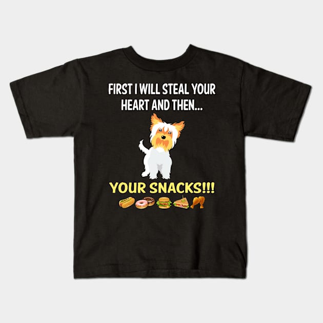 Steal Heart Yorkshire Terrier 87 Kids T-Shirt by blakelan128